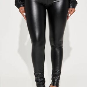 Fashion Nova Shiny Black Leggings